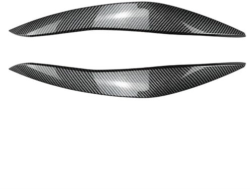 EVURU Scheinwerfer-Augenbrauen, Passend for BMW 5 Series F10 F11 2011 2012 2013 2014, glänzendes schwarzes ABS, 2 Stück Augenlid-Frontscheinwerfer-Augenbrauen-Abdeckung, Augendeckel-Ordnungsaufkleber