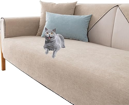 YSZBD sofabezug ecksofa wasserdicht l-Form 1/2/3/4sitzer，sofaschoner，sofaschutzdecken rutschfest Hund Katze kratzsicher,khaki-90x90cm