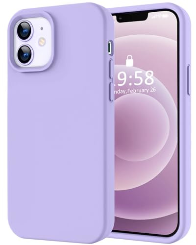 LOVE 3000 Designed for iPhone 12 Case/iPhone 12 Pro Case, Premium Silicone with [Soft Anti-Scratch Microfiber Lining] Shockproof Protective Phone Case for Lanyard 6.1, Light Purple