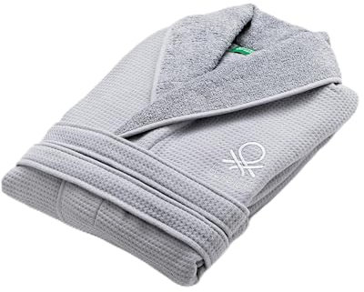 UNITED COLORS OF BENETTON. Albornoz Unidad, Waffle Gris, L/XL Unisex Adulto