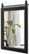COSTWAY Decorative Rustic Wall Mirror, Rectangle Barn Door Hanging Vanity Mirror, Farmhouse Solid Wood Frame Wall Mounted Mirror for Bathroom, Living Room, Bedroom and Hallway (Black, 76x55cm)