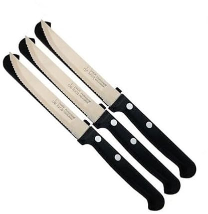 SET 6 COLTELLI LAMA IN ACCIAIO INOX AISI 420 DA BISTECCA QUALITA' PROFESSIONALE DE LUCA