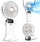 Koonie Handventilator, Tragbarer Mini Ventilator, USB Taschenventilator, 8 Stunden Batteriebetriebener, 5 Geschwindigkeiten & 90° Verstellbar, Faltbar Handventilator für Reisen, Büro, Zuhause(Weiß)