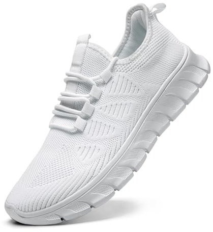 YRLTYO Schuhe Herren Sportschuhe Laufschuhe Turnschuhe Sneaker Wanderschuhe Slip On Atmungsaktiv Leichte Männer Weiß 46