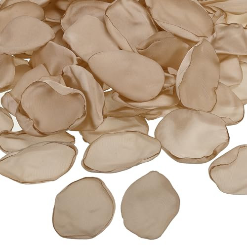 PATIKIL Silk Rose Petals, 200 Pcs Artificial Flower Petals for Wedding Decorations, Romantic Night, Aisle Scatter Petals, Champagne
