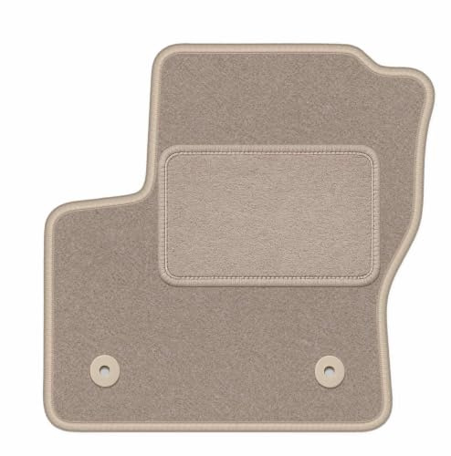 Velours-Fahrermatte passend für Ford C-MAX MK2 2015-2019, Beige, LUX | passend für Minivan; Velours-Teppich (Polypropylen), ca. 6,5 mm; rutschfest, runde Befestigungen (Typ FC)
