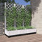 Cosisti Jardinière avec Treillis Bac avec Treillis bac à Fleurs jardinière sur Pied Lit Surélevé Pot à Plantes Boîte à Fleurs Jardin PP -Blanc-120 x 40 x 121.5 cm