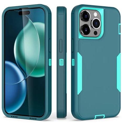 Beajew Kompatibel mit iPhone 13 Hülle, Magnet Handyhülle,TPU+PC Hybrid Schutzhülle,Stoßfest Dünne Kratzfest Magnetischer Schutzhülle handyhülle Seeblau+blau-grün