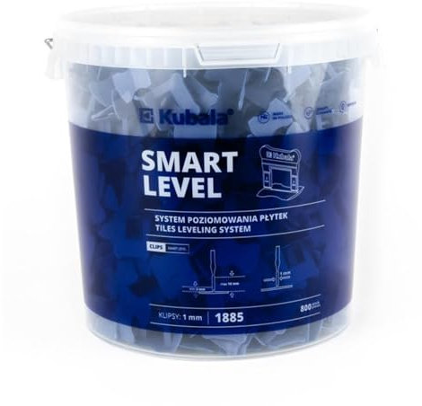 Kubala Smart Level Clips - 800 Stück für eine Fugenbreite von 1,0 mm im 20l Eimer - Fliesen Nivelliersystem - Zuglasche - Präzise Nivellierung für Fliesenprojekte