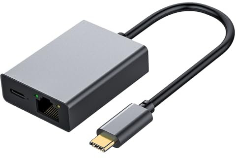 100W USB C auf Ethernet Adapter Ladeadapter für Chromecast USB C auf RJ45 Ethernet 1000 Mbps für Chromecast TV/Stick, Mac-Book Pro, Phone, Windows, Mac-Book Air