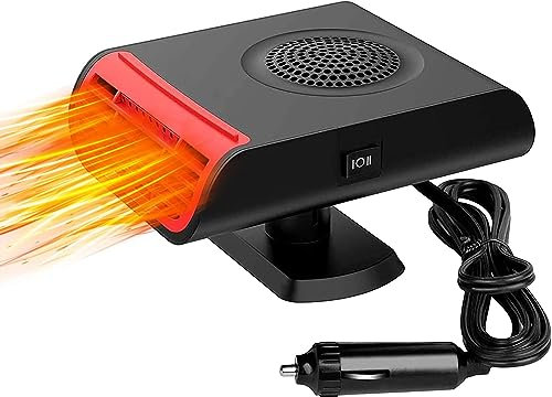 Leaflai Autoheizung, Heizlüfter Tragbare 12V Schnell aufheizender Defrost-Defogger, 2-in-1-Kühl- und Heiz-Plug-in-Zigarettenanzünder mit 360-Grad-Drehsockel