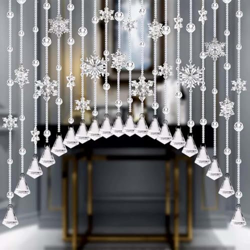 Kristall Perlen Türvorhang Hängender Perlenvorhang Handarbeit Quaste Perlen Fadenvorhang Trennvorhänge Für Schlafzimmer Wohnzimmer Türen Fenster(Clear,80-100cm)