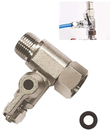 Absperrhahn Absperrventil Adapter T-Stück 3/8x3/8x1/4 - Wasseranschluss Adapter T-stück 3/8 x 3/8 x 1/4 Zoll - T-Stück Verteiler für Eckventile - Osmoseanlage Adapter zum Anschluss von 2 Geräten