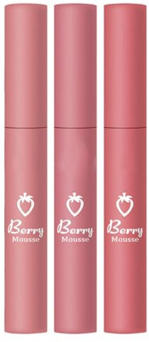 Matte Lippenstift-Set mit Nicht-Stick-Tasse Erdbeermatte Lipstick langlebiger Lipgloss 3pcs Style 3, Mattlippenstift