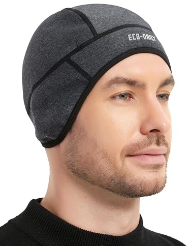 Eco-daily Herren Fahrradmütze Leichte Windschutz Mütze unter Fahrradhelm | Atmungsaktiv Winter Helmmütze,Thermo Fleece Unterhelmmütze,Wasserdicht Radmütze für Radfahren Skifahren Laufen