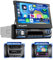 Hikity 4G+64G Autoradio 1 DIN Android 15 con Schermo Retrattile da 7 Pollici, Touch Screen IPS con Wireless CarPlay Android Auto GPS WiFi AI DSP Radio FM/RDS USB BT Retrocamera + MIC