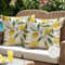 ViaElayu Outdoor Kissenbezug 45x45 cm Gelb Zitronen Kissenhüllen Outdoor Kissen Wetterfest Sofakissen Dekokissen Gartenkissen Couchkissen Frühling Sommer Deko für Wohnzimmer Bank Terrasse 2er Set