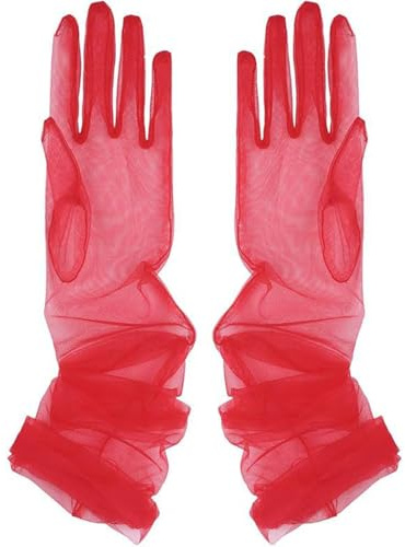 Lange Handschuhe Damen Tüll Handschuhe Transparent Brauthandschuhe Elegant | Die transparenten Damen Tüllhandschuhe verleihen Brautkleidern, Abendmode und Party-Outfits einen stilvollen Look.