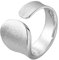 Vipfashion797 Ring Damen Silber 925 – Offener Statement-Ring, Matt Gebürstet, Größe Verstellbar – Breiter Fingerring -Sterlingsilber