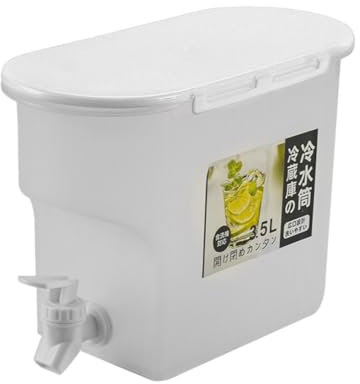 3.5L Getränkespender mit Zapfhahn, Kühlschrank Wasserspender mit Wasserhahn Kühlschrankkrug mit Deckel, 1 Stück Ransparente Saft Krug Wasserkrug für Eistee, Sangria, Limonade, Kalte Oder Getränke