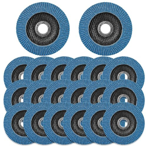 MIVIDE Pack of 20 Flap Discs Sanding Discs 125 mm for Metal Wood Flap Disc 125 Grit 120 Slat Discs Sanding Mop Disc for Angle Grinder Polishing Machine Blue