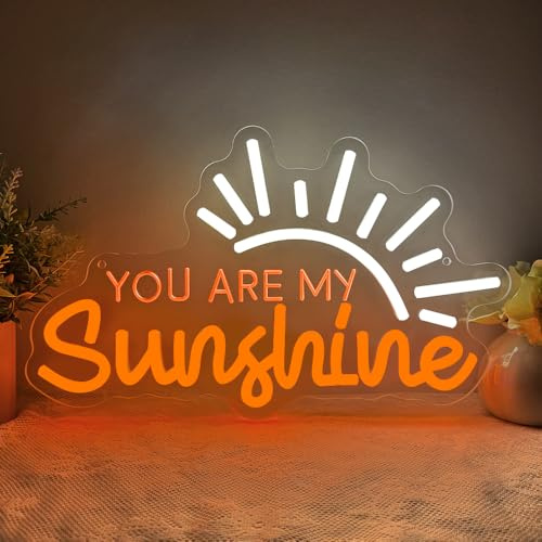 You Are My Sunshine Neon Schild,Sonne LED Schild für Home Party Club Wohnzimmer Schlafzimmer,You Are My Sunshine Dimmable Leuchtschild Geschenk für Lady Männer Geliebte USB Powered（14.2*8.7）