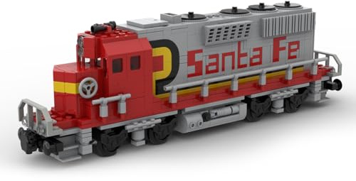ExPrismarx Zug Bausteine Set, 869 Teile GP30 Santa Fe Diesel-Lokomotive Zugmodell Klemmbausteine Bausatz, Kreatives Geschenke Ornament für Jugendliche & Erwachsene, MOC-161255