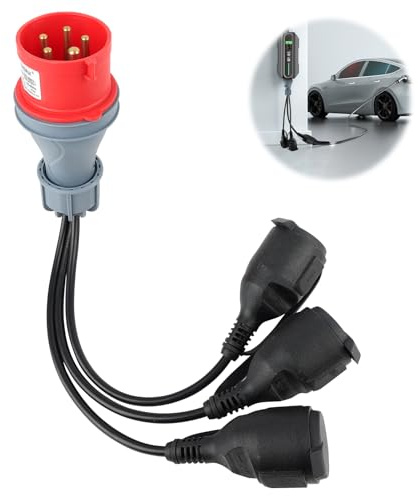 CEE Adapter Starkstrom Verteiler 400V 16A Stecker auf 3X 230 V Starkstrom Verlängerungskabel, Kupplung Verlängerungskabel, Camping CEE Adapterleitung mit Klappdeckel & Schutzkontaktsteck