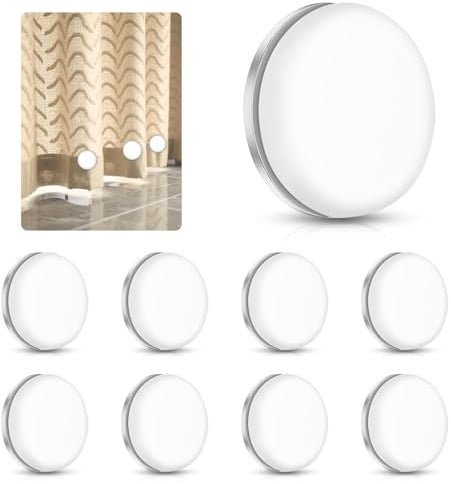 Pesos para Cortinas,8 PCS Pesos de Cortina Magnéticos Redondos Contrapesos Imanes para Cortinas de Baño y Ducha, Accesorios Cortinas Desmontables para Peso en Cuerdas y Cadenas