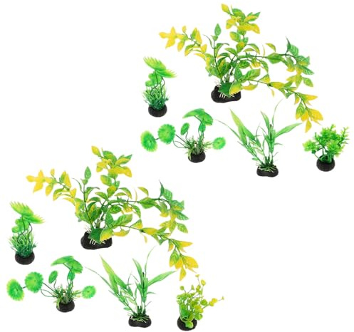 TOYANDONA 20 Unidades Plantas Artificiales para Acuario Plantas de Plástico Simuladas Realistas para Peceras Decoración Verde para Tanques de Agua Dulce y Salada Seguro para Peces y