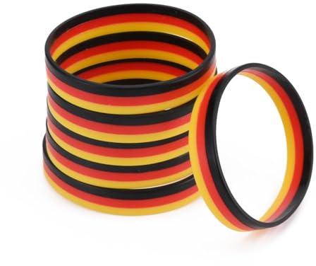 Generisch 5 Stück Fan-Armbänder Set Fußball Deutschland, Schwarz Rot Gold – DFB & EM 2024 Design, Weiches Silikon, Perfekt für Stadion und Public Viewing