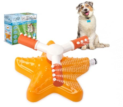 ALL FOR PAWS Dog Outdoor Water Sprinkler Toy, Dog Water Fountains for Yard Outdoor Play, 360° Rotating Dog Drinking Sprinkler, Summer Outdoor Water Play Toy for Backyard Garden Lawn