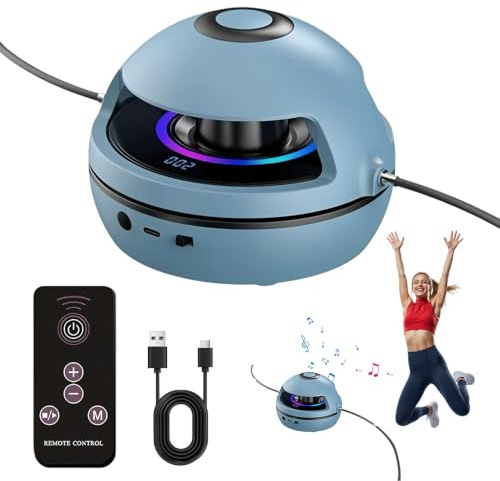 Music Jump Rope Machine,Smart Skipping Rope Kids with Remote Control,Smart Automatic Electric Rope Skipping Machine with Counter, 1-10 Speed Level, LED Screen for Adults, Kids, Home, Gym Workout
