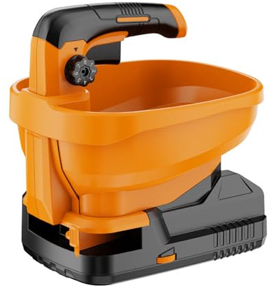 Spalmatore elettrico automatico per seminatrice con angoli regolabili per funzionamento a batteria da 18 V (non inclusa) Spargitore elettrico per giardinaggio e agricoltura per trattorini da giardino
