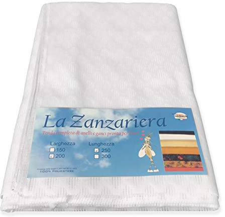Tex family Tenda Rete ZANZARIERA a rombo da Esterno piombata Larga cm. 200 Unito Bianco - Cm. 200 x 250