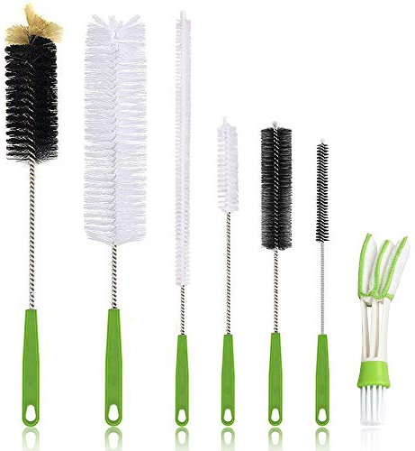Bottle Brush, Bendable Long Handle Cleaner Brushes for Cleaning Neck Bottles, Baby Bottles, Water Bottles, Tumblers, Flask, Bird Feeder, Vase and Home Kitchen Sink Cleaning Brush