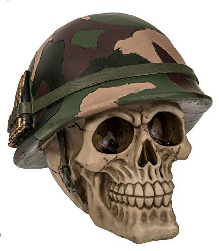 MIK funshopping Spardose Sparbüchse Im Totenkopf-Design (Schädel mit Camouflage-Helm)