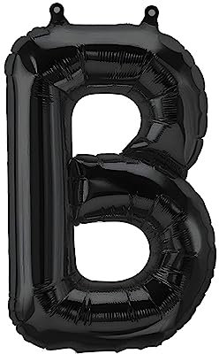 Folienballons Buchstaben Schwarz - 40/80/100 cm für Geburtstag Hochzeit Party Dekoration Happy Birthday JGA Geschenk Luftballon Abschluss Riesenballon ABI groß XXL klein Black Jungen (40 cm - B)