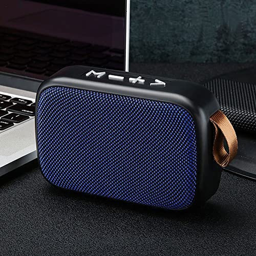 Altavoz Bluetooth portátil con cable de carga, Subwoofer estéreo inalámbrico Mini sonido USB con radio FM, compatible con Bluetooth inalámbrico, conexión de tarjeta, reproducción de disco U(azul)