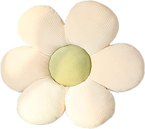 Zinsale Niedliches BlumenBodenkissen, Überwurfkissen, IndieRaumdekoration, Kissen für Teenager, Tweens, Mädchen, Plüsch, Stofftier für Kinder, Lesen, Necke,Schlafzimmer (Beige + Grüner, 50cm)