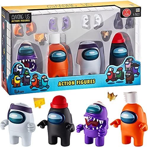 Among Us P.M.I. Action Figures - 4 Pack (S1), Multicolore - (AU6030)