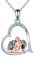 YAFEINI Wolf Anhänger Mädchen Halskette 925 Sterling Silber Schmuck Geschenk für Damen Mädchen (Wolf und Mädchen Halskette 2)