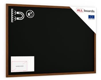 ALLboards Kreidetafel MAGNETISCH mit lackiertem Holzrahmen 180x120cm, Schwarz, Schreibtafel, Kreide, Magnetische Kreidetafel, Schreibtafel zum Aufhängen, Tafel schwarz, Wand Tafel Holz
