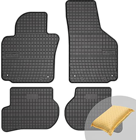 FROGUM EL Toro Gummimatten Ganzjähriges-Set von Autofussmatte Auto Fußmatten für SEAT Leon II, für Skoda Octavia II, für Yeti 09-17, für VW Golf V/VI, für Jetta V 05-11, für Scirocco III 07-17