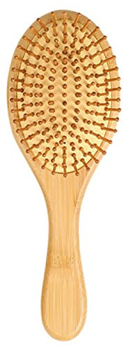 Bambus-Paddel-Haarbürste, Haarbürste, Holz, antistatische Haarbürste, entwirrende Haarbürste, umweltfreundlich, natürliches Holz, Bambus, Luftpaddel, Kinder, Männer (oval)