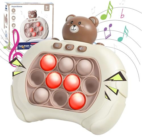 Console Di gioco Quick Push Bubbles,Pop Push It Game Controller,Push Pop Bubble Sensory Fidget Toy,Bubble Fidget Giocattolo Sensoriale,Puzzle Pop Game,Macchina Da Gioco Pop (Orso)