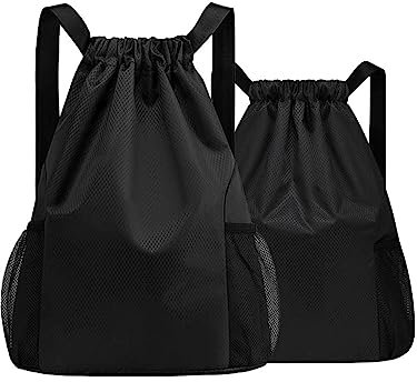 Kasmole Sport-Rucksack mit Kordelzug - Reiserucksack mit großem Fassungsvermögen für Damen,Wasserdichter Sportbeutel mit Kordelzug und Netztaschen für Männer und Frauen