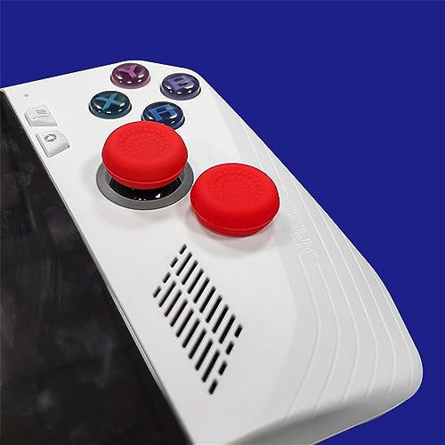 Joystick Daumen Grip Kappen Hut für ASUS ROG Ally Handheld-Konsole,Silikon Daumensticks Griffe Kappen Wippe Schutz Etui Taste Hut Handfläche Spiel Zubehör (Red)