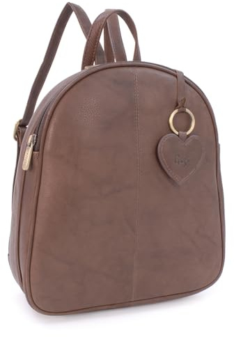 Gigi 9167AG Damen Rucksack aus Leder mit verstellbaren Schulterriemen, braun