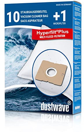 Dustwave® Lot de 10 sacs d'aspirateur pour Blue Sky BVC 15BA-17 - En microfibre non-tissée multicouche très efficace, avec fermeture hygiénique - Fabriqué en Allemagne